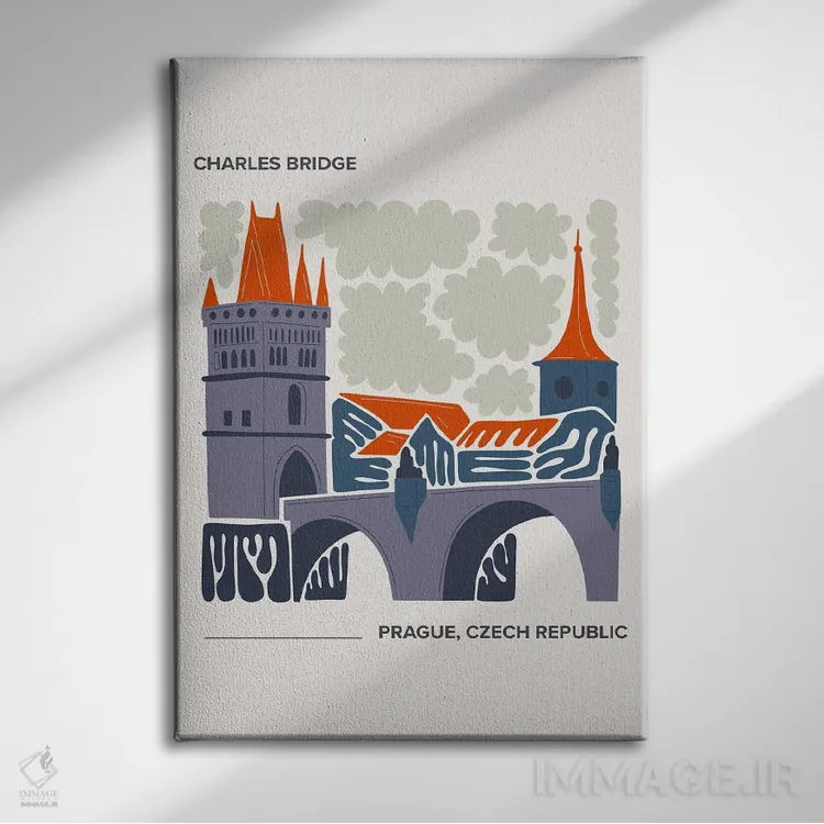 تابلو دکوراتیو پل چارلز اثر مامبو آرت استودیو - نمای روبهرو روی دیوار