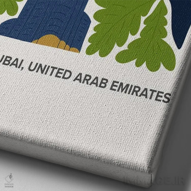 تابلو دکوراتیو برج خلیفه اثر مامبو آرت استودیو - نمای نزدیک بافت بوم