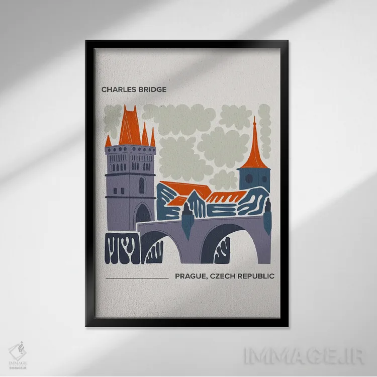 تابلو دکوراتیو پل چارلز اثر مامبو آرت استودیو - نمای قابدار مشکی