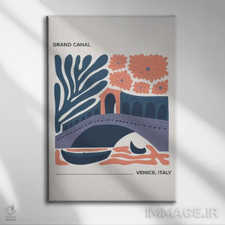 تابلو دکوراتیو کانال بزرگ اثر مامبو آرت استودیو - نمای روبهرو روی دیوار