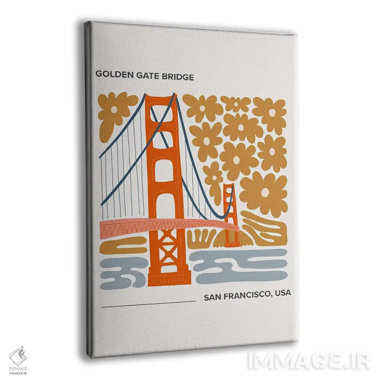 تابلو دکوراتیو پل گلدن گیت اثر مامبو آرت استودیو - نمای پرسپکتیو محصول