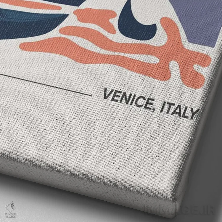 تابلو دکوراتیو کانال بزرگ اثر مامبو آرت استودیو - نمای نزدیک بافت بوم