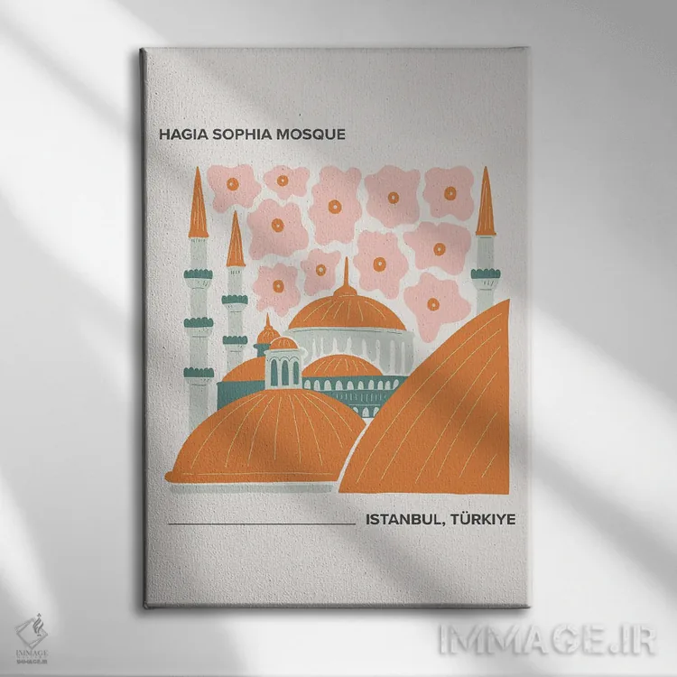 تابلو دکوراتیو مسجد ایاصوفیه اثر مامبو آرت استودیو - نمای روبهرو روی دیوار