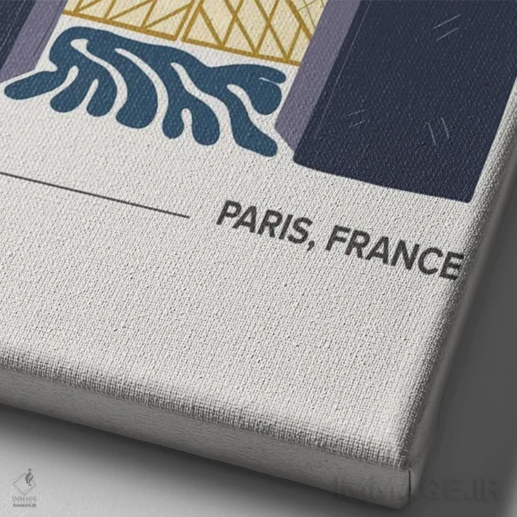 تابلو دکوراتیو موزه لوور اثر مامبو آرت استودیو - نمای نزدیک بافت بوم