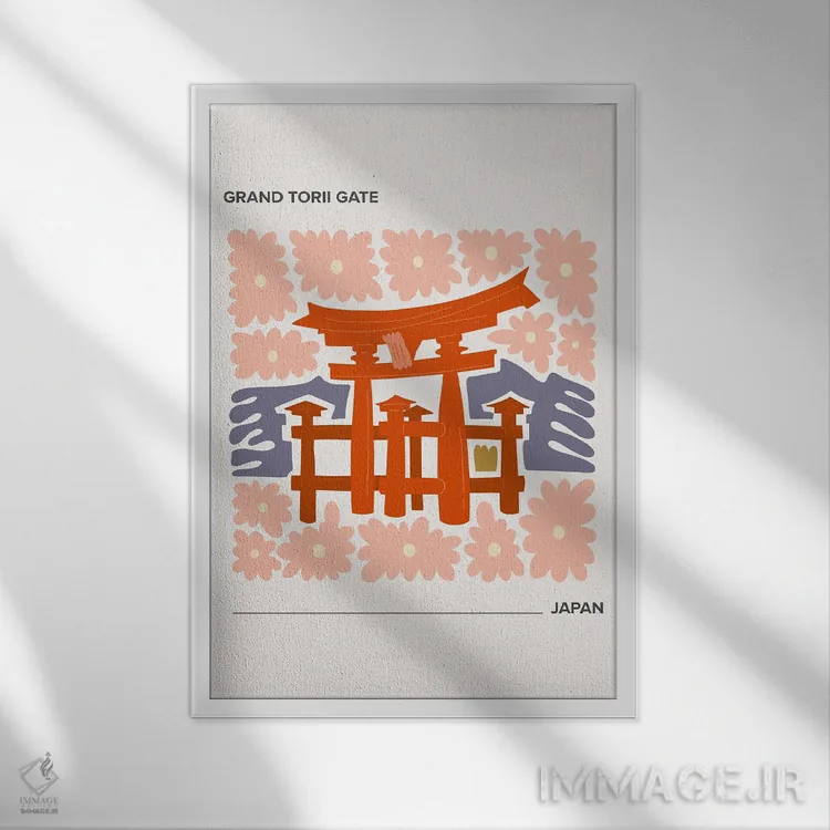 تابلو دکوراتیو دروازه بزرگ توری اثر مامبو آرت استودیو - نمای قابدار سفید