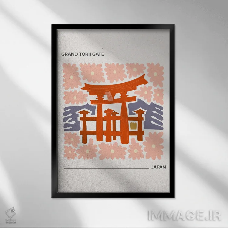 تابلو دکوراتیو دروازه بزرگ توری اثر مامبو آرت استودیو - نمای قابدار مشکی