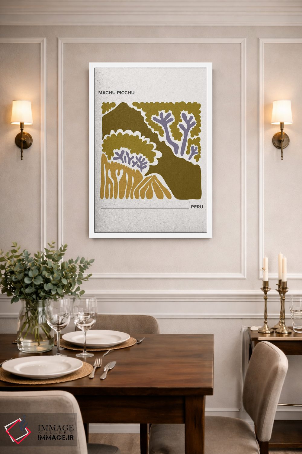 تابلو دکوراتیو پوستر سفر به ماچو پیچو با رنگ های گرم اثر مامبو آرت استودیو - D1W