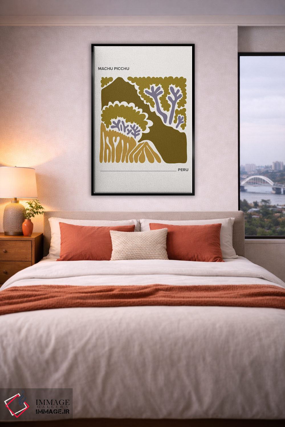 تابلو دکوراتیو پوستر سفر به ماچو پیچو با رنگ های گرم اثر مامبو آرت استودیو - D5B