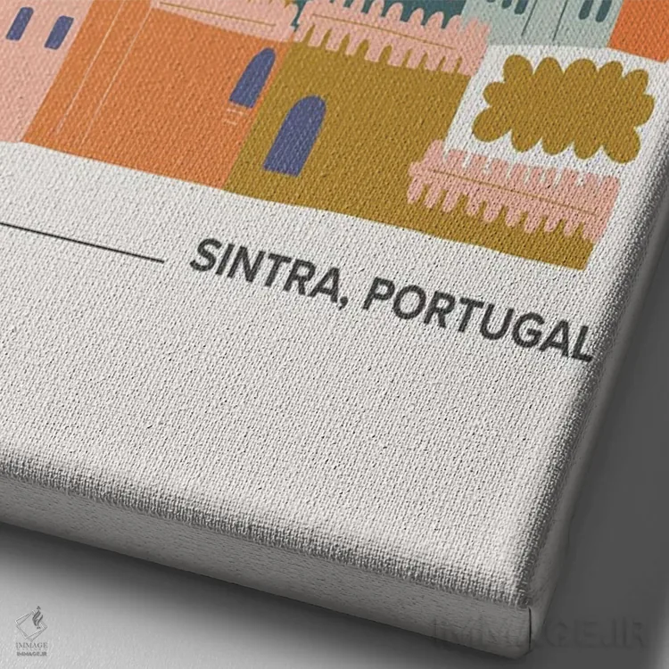 تابلو دکوراتیو کاخ پنا اثر مامبو آرت استودیو - نمای نزدیک بافت بوم