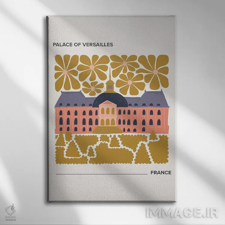 تابلو دکوراتیو کاخ ورسای اثر مامبو آرت استودیو - نمای روبهرو روی دیوار