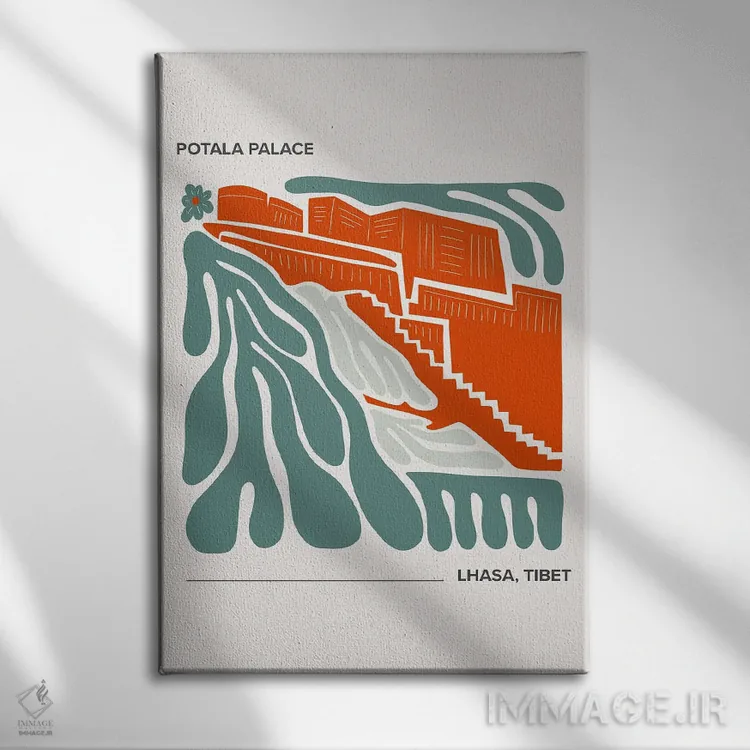 تابلو دکوراتیو کاخ پوتالا اثر مامبو آرت استودیو - نمای روبهرو روی دیوار