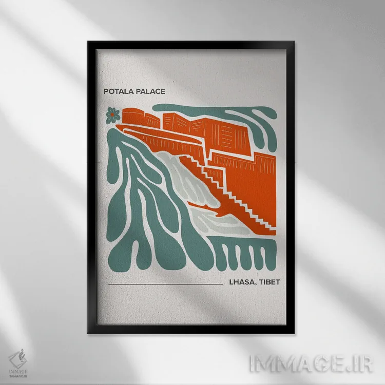 تابلو دکوراتیو کاخ پوتالا اثر مامبو آرت استودیو - نمای قابدار مشکی