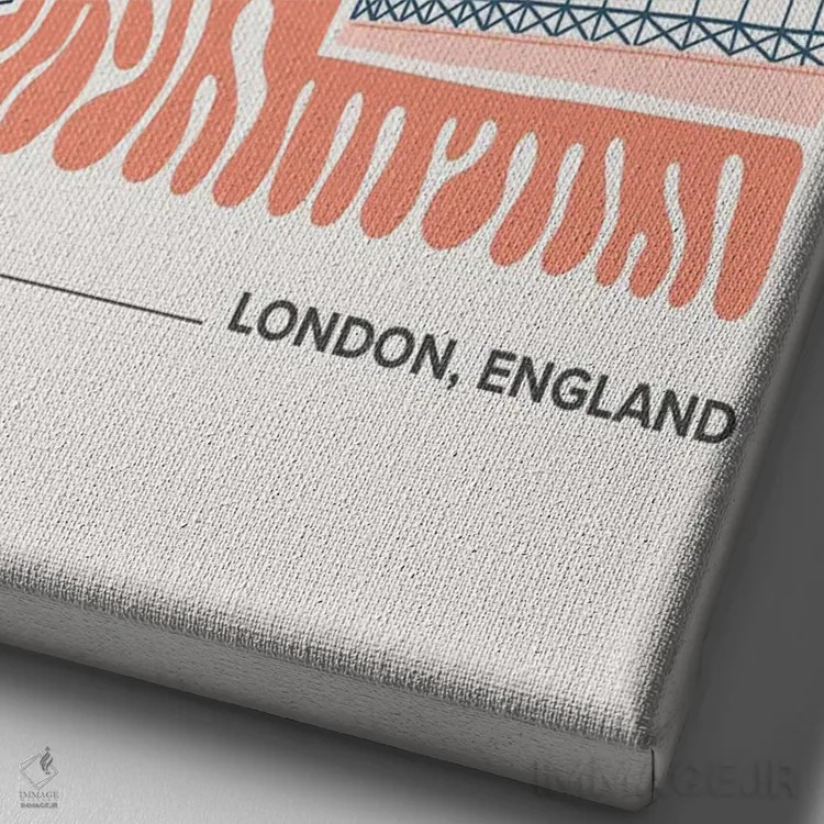 تابلو دکوراتیو پل برج اثر مامبو آرت استودیو - نمای نزدیک بافت بوم