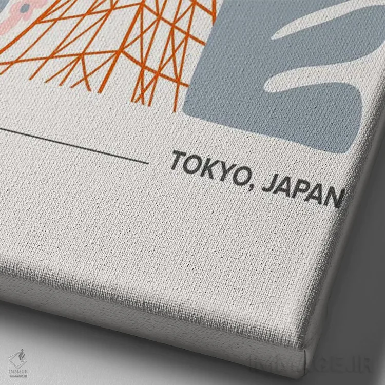 تابلو دکوراتیو برج توکیو اثر مامبو آرت استودیو - نمای نزدیک بافت بوم