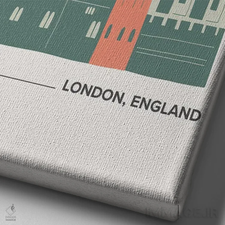 تابلو دکوراتیو برج لندن اثر مامبو آرت استودیو - نمای نزدیک بافت بوم