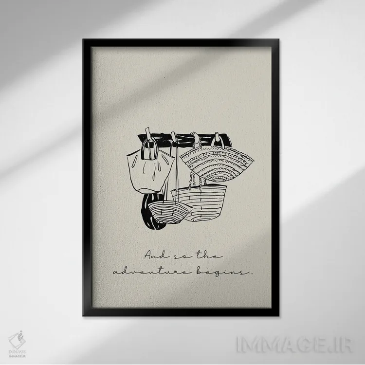 تابلو دکوراتیو و اینگونه ماجراجویی آغاز می شود اثر مامبو آرت استودیو - نمای قابدار مشکی