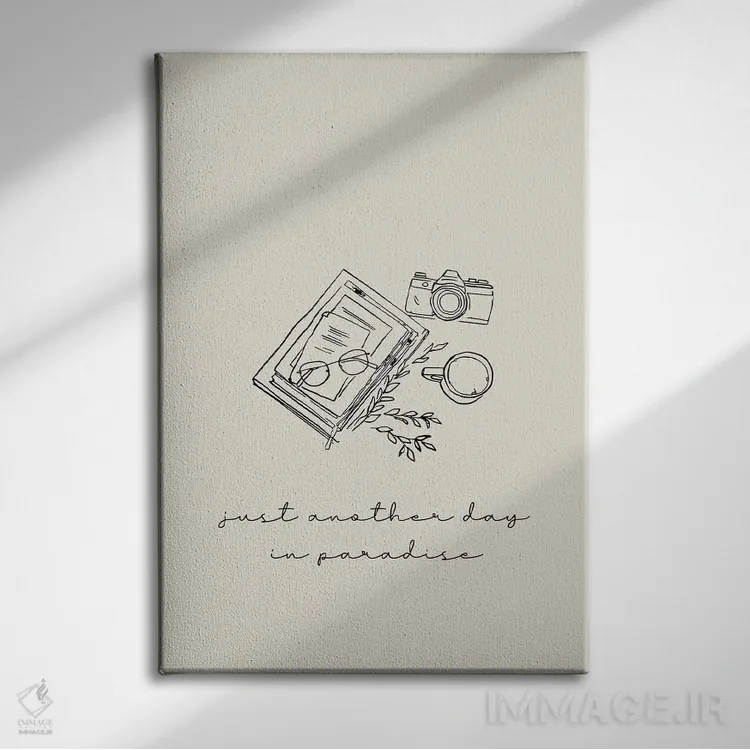 تابلو دکوراتیو فقط یک روز دیگر در بهشت اثر مامبو آرت استودیو - نمای روبهرو روی دیوار