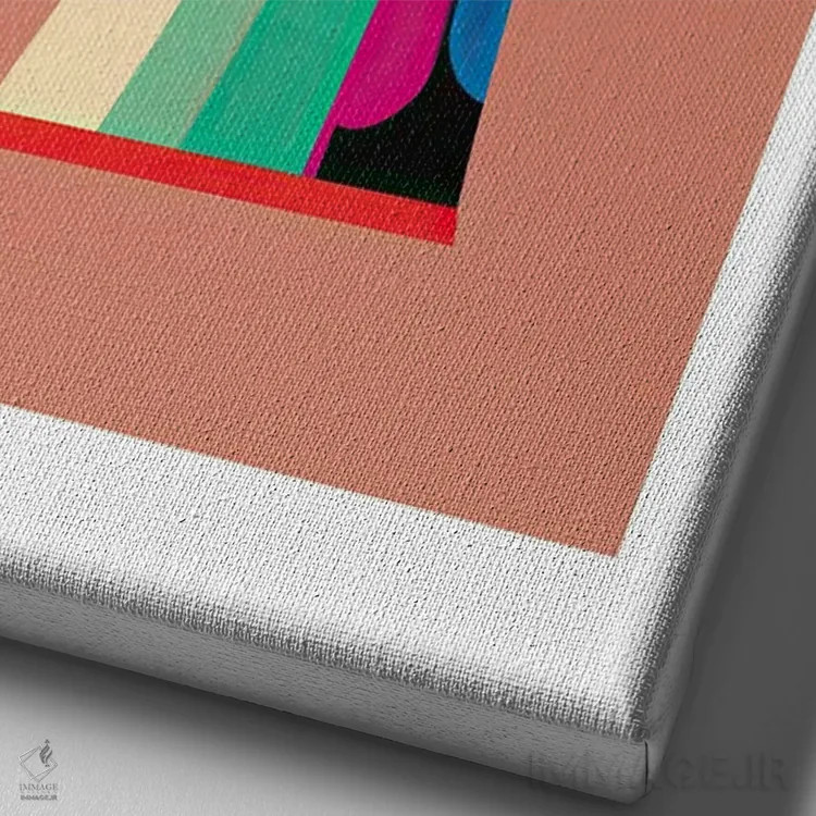 تابلو دکوراتیو قهوه جوش موکا ایتالیایی رنگارنگ، بونجورنو اثر مامبو آرت استودیو - نمای نزدیک بافت بوم