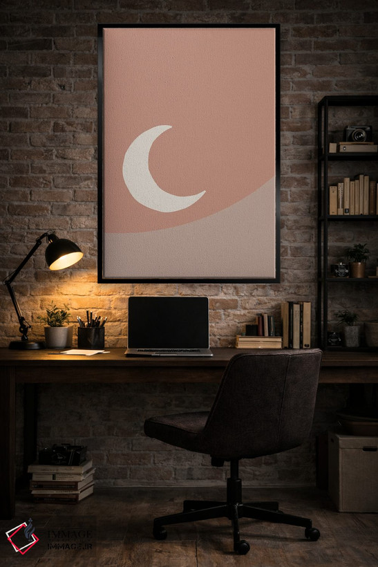 تابلو مینیمال ماه اثر مامبو آرت استودیو - D5B