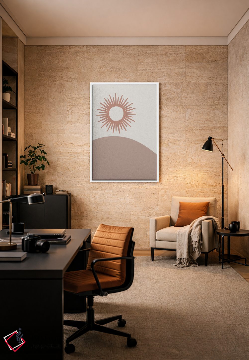 تابلو مدرن خورشید اثر مامبو آرت استودیو - D5W