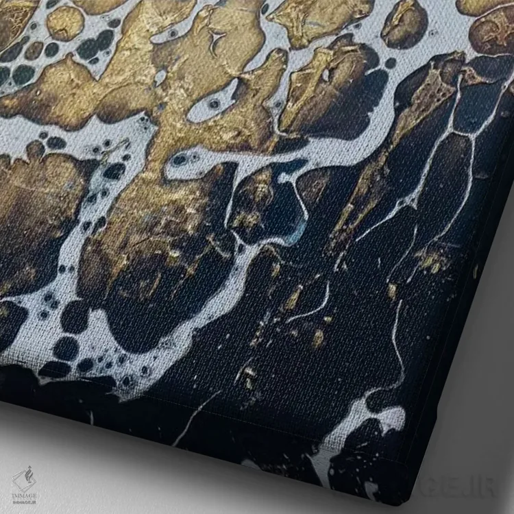 تابلو انتزاعی طلای انگلیسی XIV اثر مایکل سول - نمای نزدیک بافت بوم