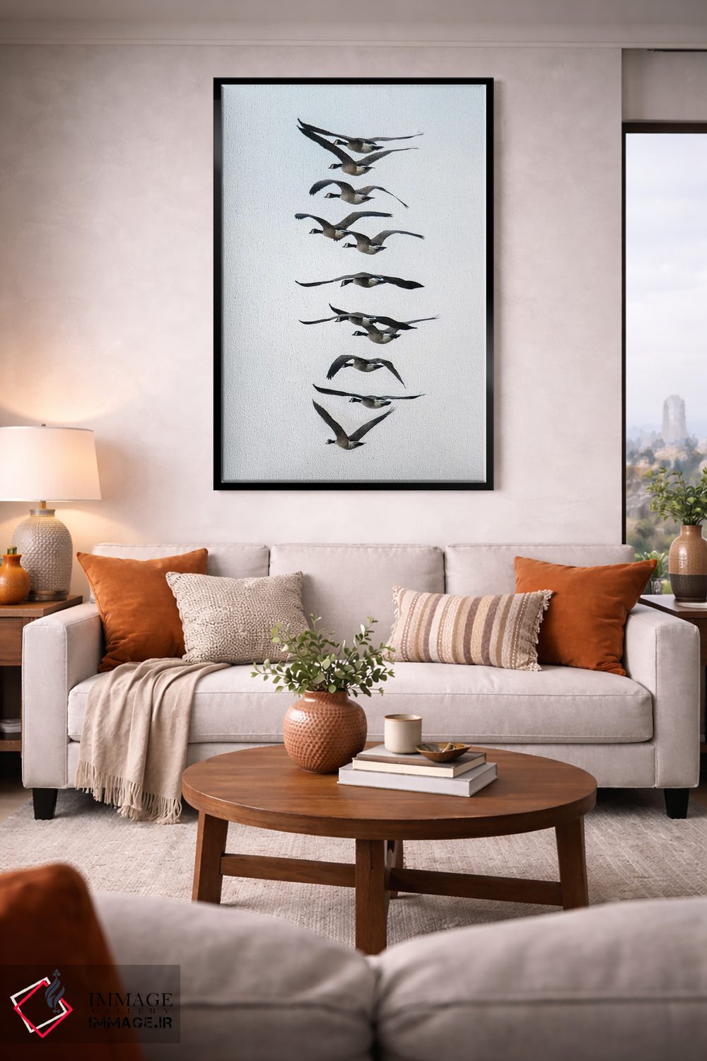 تابلو دکوراتیو پرواز غازها به صورت دسته جمعی اثر مایکل شوفلر - D2B