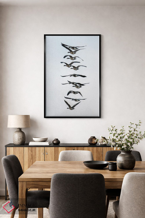 تابلو دکوراتیو پرواز غازها به صورت دسته جمعی اثر مایکل شوفلر - D4B