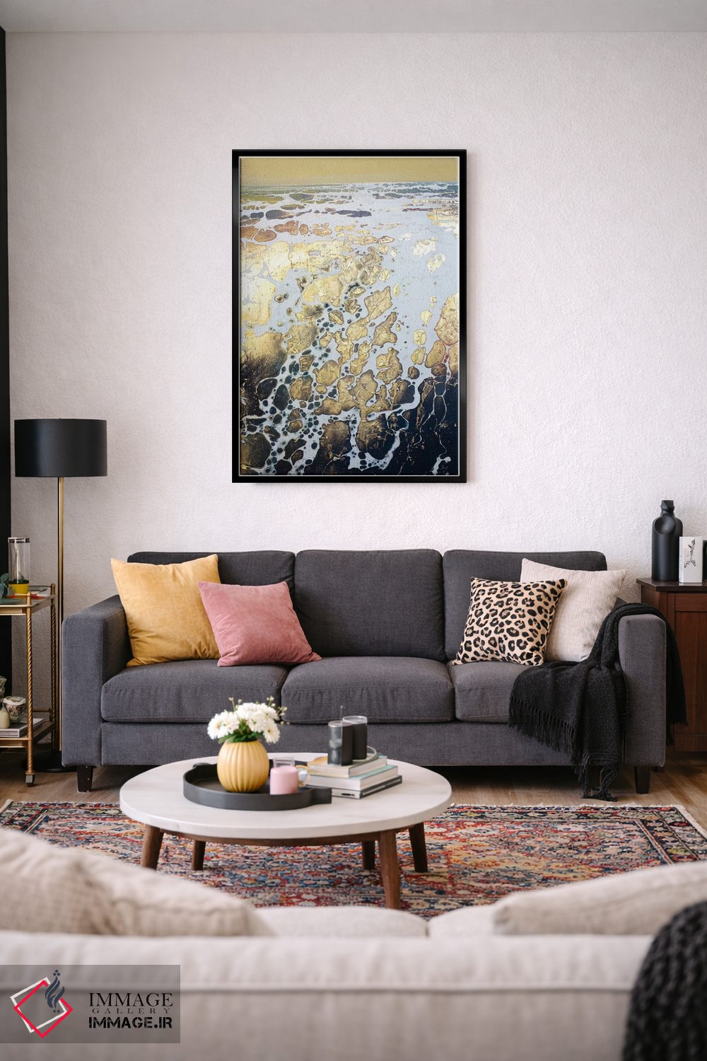 تابلو انتزاعی طلای انگلیسی XIV اثر مایکل سول - D4B