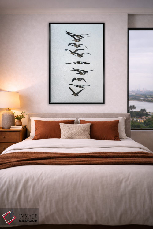 تابلو دکوراتیو پرواز غازها به صورت دسته جمعی اثر مایکل شوفلر - D5B