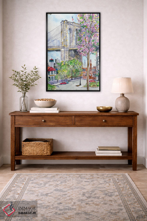 تابلو دکوراتیو بهار پل بروکلین اثر مایکل استورینگس - D3B
