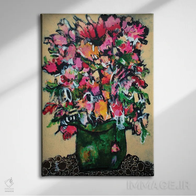 تابلو انتزاعی واقع گرا اثر میساکو چیدا - نمای روبهرو روی دیوار