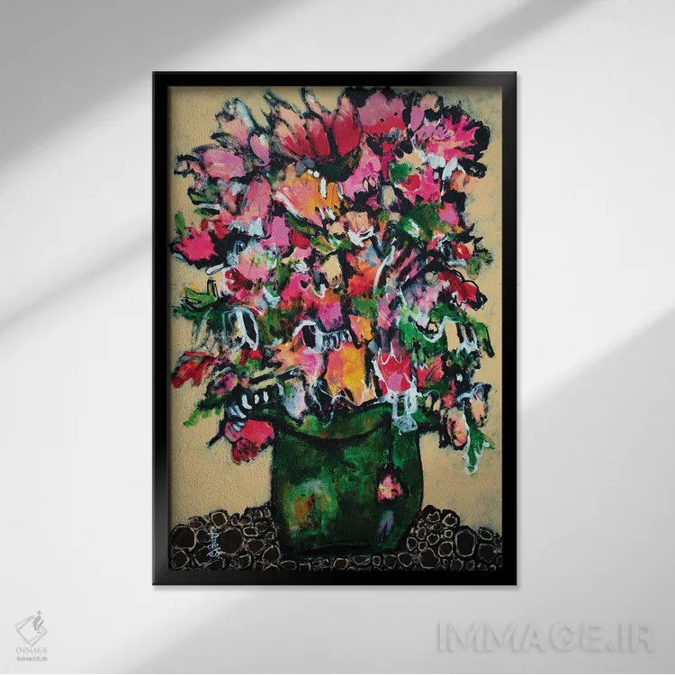 تابلو انتزاعی واقع گرا اثر میساکو چیدا - نمای قابدار مشکی