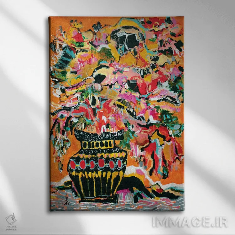 تابلو انتزاعی برای مناسبت های خاص هر روز شما اثر میساکو چیدا - نمای روبهرو روی دیوار
