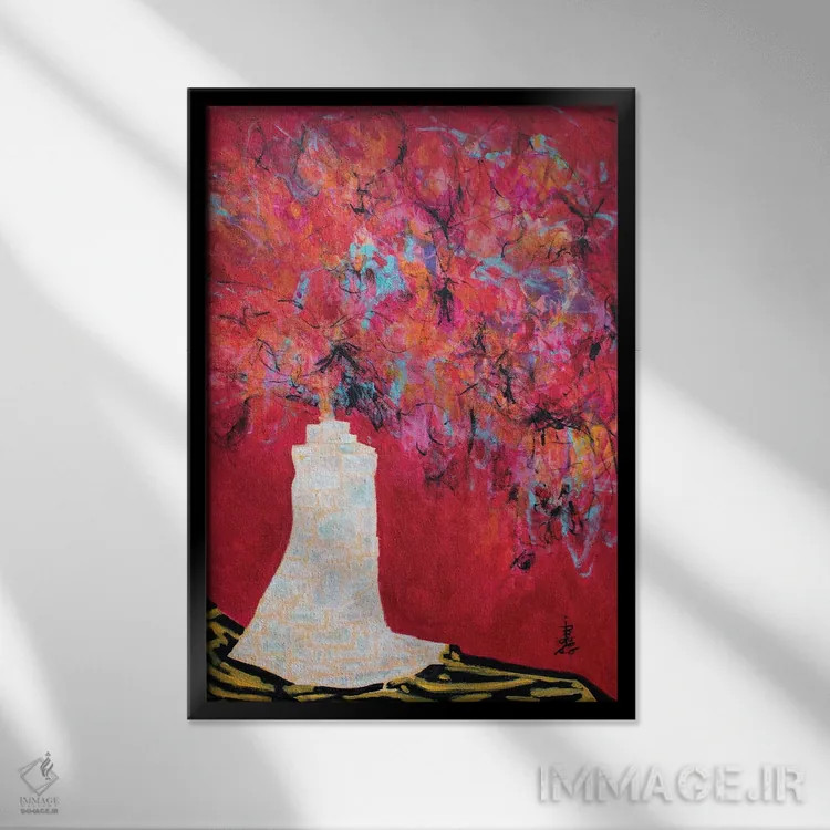 تابلو دکوراتیو گرمای مخملی اثر میساکو چیدا - نمای قابدار مشکی