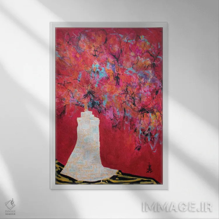 تابلو دکوراتیو گرمای مخملی اثر میساکو چیدا - نمای قابدار سفید