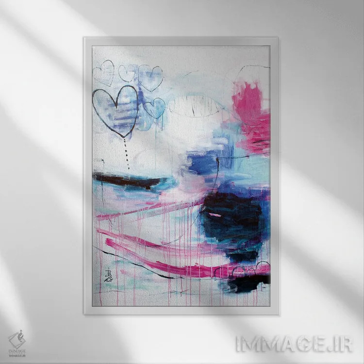 تابلو انتزاعی عشق تابستانی اثر میساکو چیدا - نمای قابدار سفید