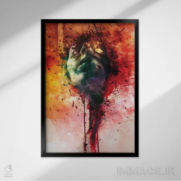 تابلو دکوراتیو زخم ها اثر ماریو سانچز نوادو - نمای قابدار مشکی