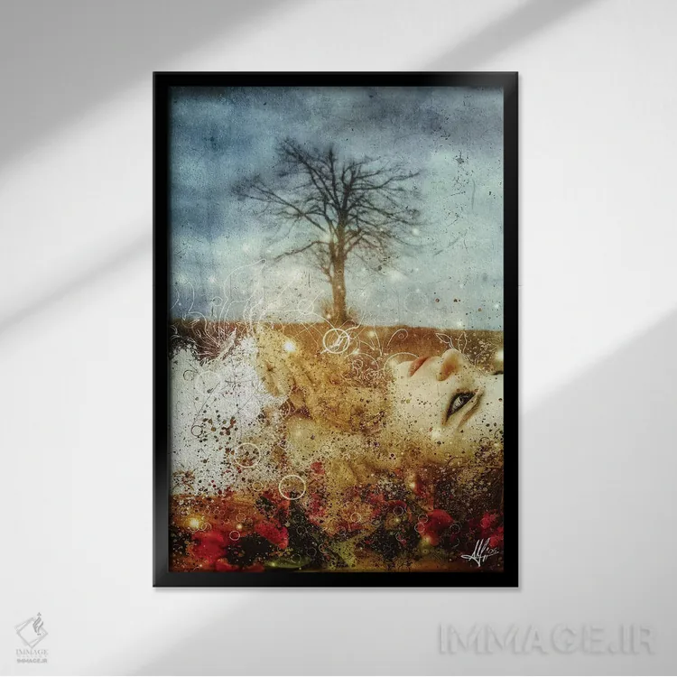 تابلو دکوراتیو آواز ماه مه اثر ماریو سانچز نوادو - نمای قابدار مشکی