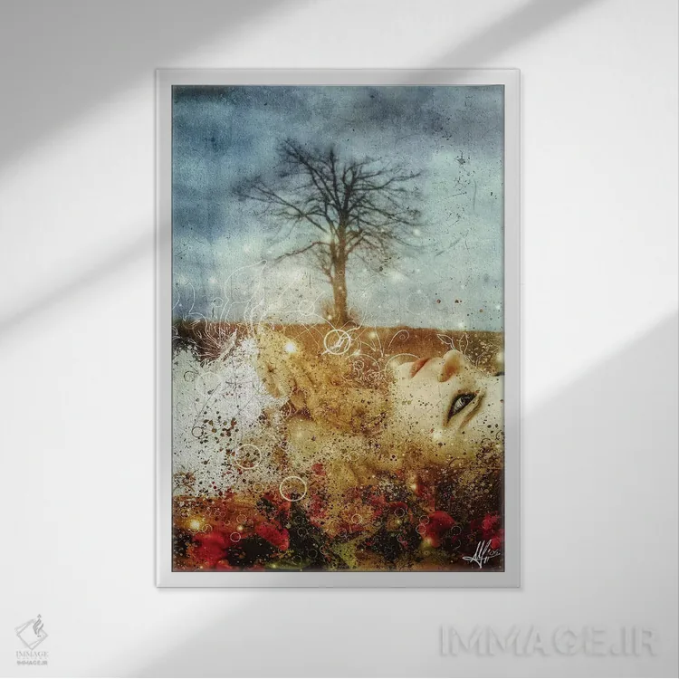 تابلو دکوراتیو آواز ماه مه اثر ماریو سانچز نوادو - نمای قابدار سفید