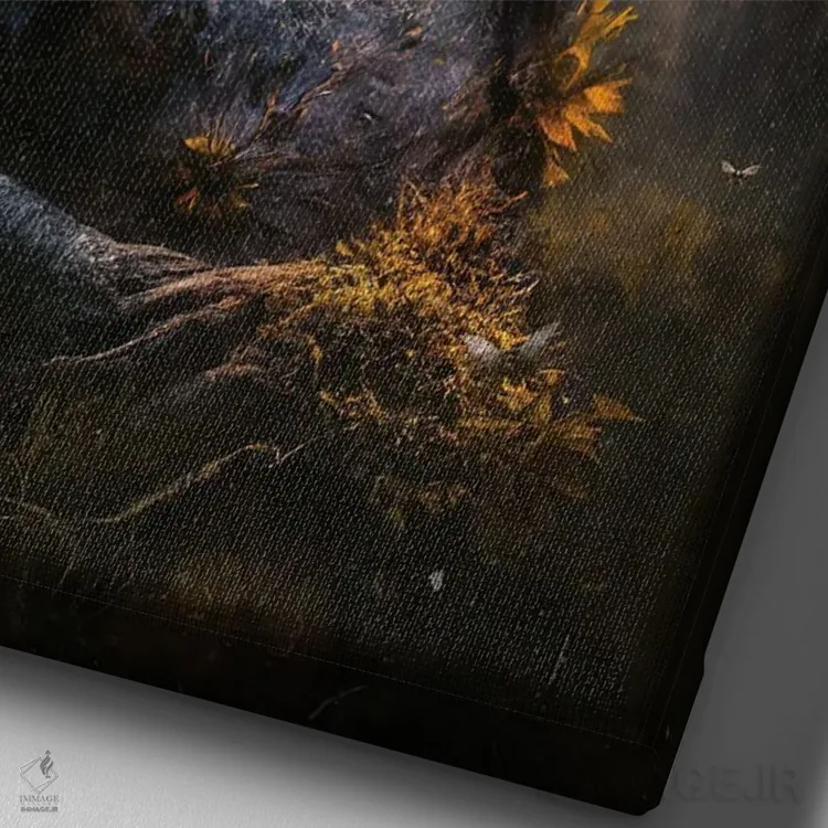 تابلو دکوراتیو زمان می گذرد اثر ماریو سانچز نوادو - نمای نزدیک بافت بوم