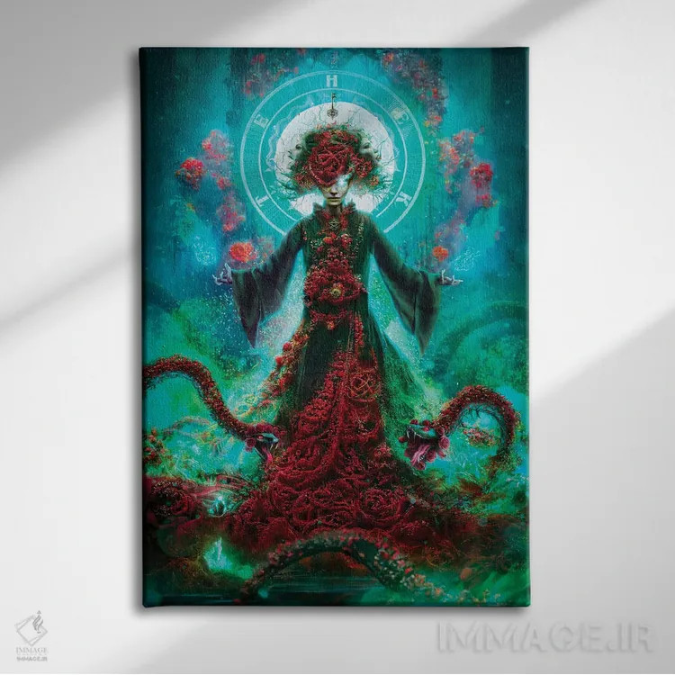 تابلو دکوراتیو هکاته مادر جادوگران اثر ماریو سانچز نوادو - نمای روبهرو روی دیوار