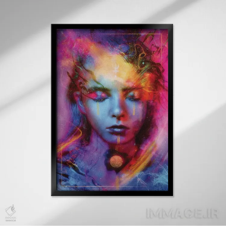 تابلو دکوراتیو تحول نپتونی اثر ماریو سانچز نوادو - نمای قابدار مشکی