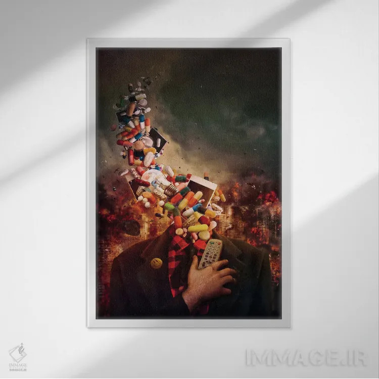 تابلو دکوراتیو بی حس و راحت اثر ماریو سانچز نوادو - نمای قابدار سفید