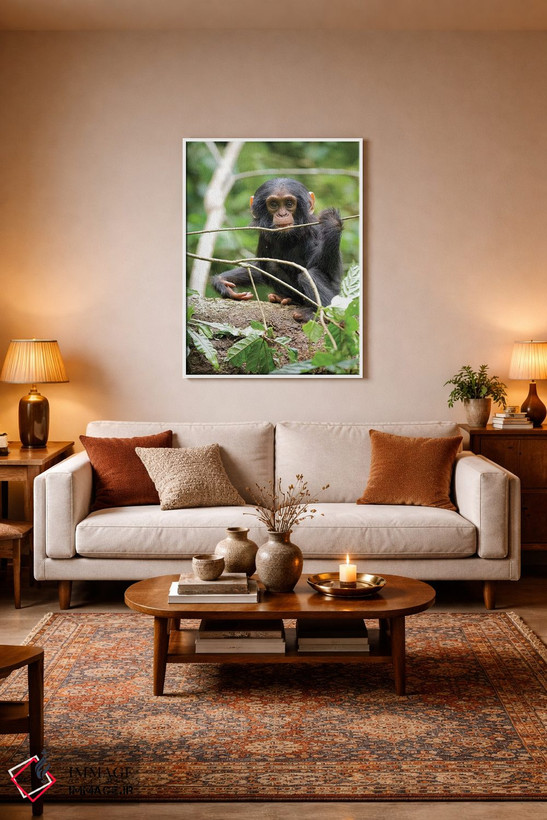 تابلو دکوراتیو Uganda, Kibale National Park. A playful and curious infant… اثر کریستین موشر - D2W
