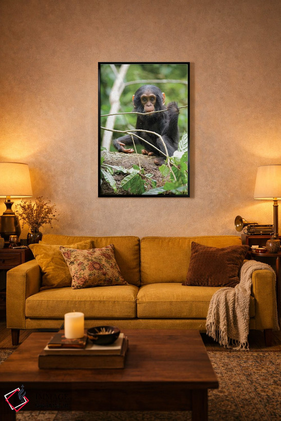 تابلو دکوراتیو Uganda, Kibale National Park. A playful and curious infant… اثر کریستین موشر - D4B
