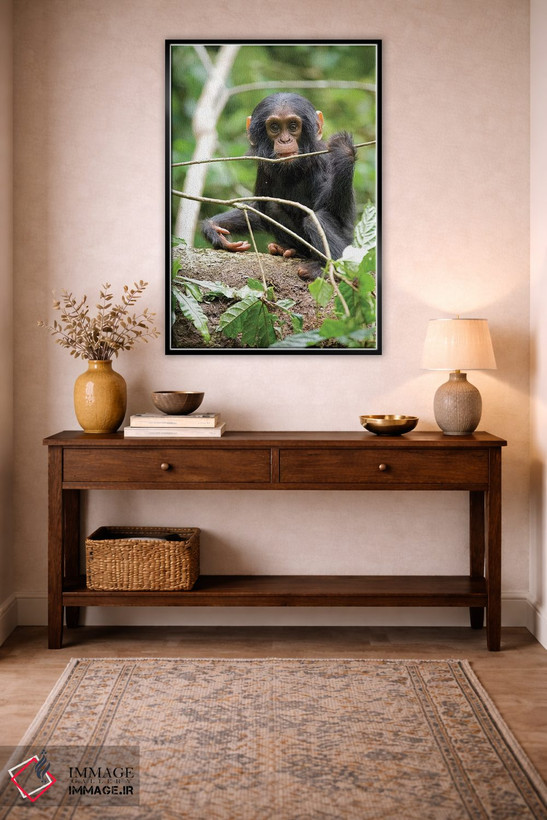 تابلو دکوراتیو Uganda, Kibale National Park. A playful and curious infant… اثر کریستین موشر - D6B
