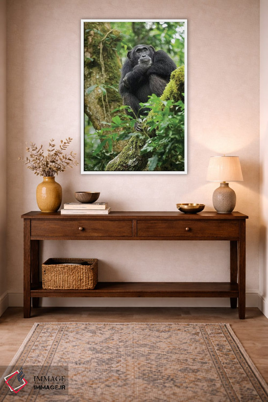 تابلو دکوراتیو Uganda, Kibale National Park. A relaxed female chimpanzee… اثر کریستین موشر - D2W
