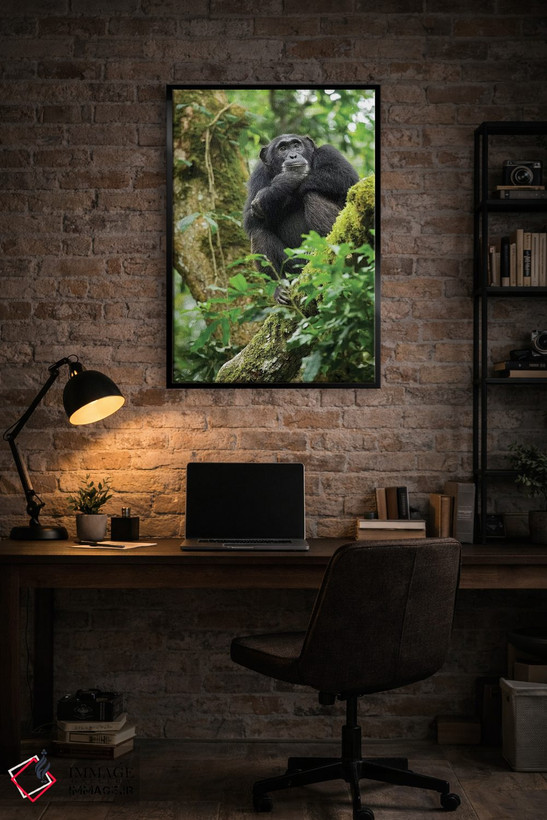 تابلو دکوراتیو Uganda, Kibale National Park. A relaxed female chimpanzee… اثر کریستین موشر - D5B