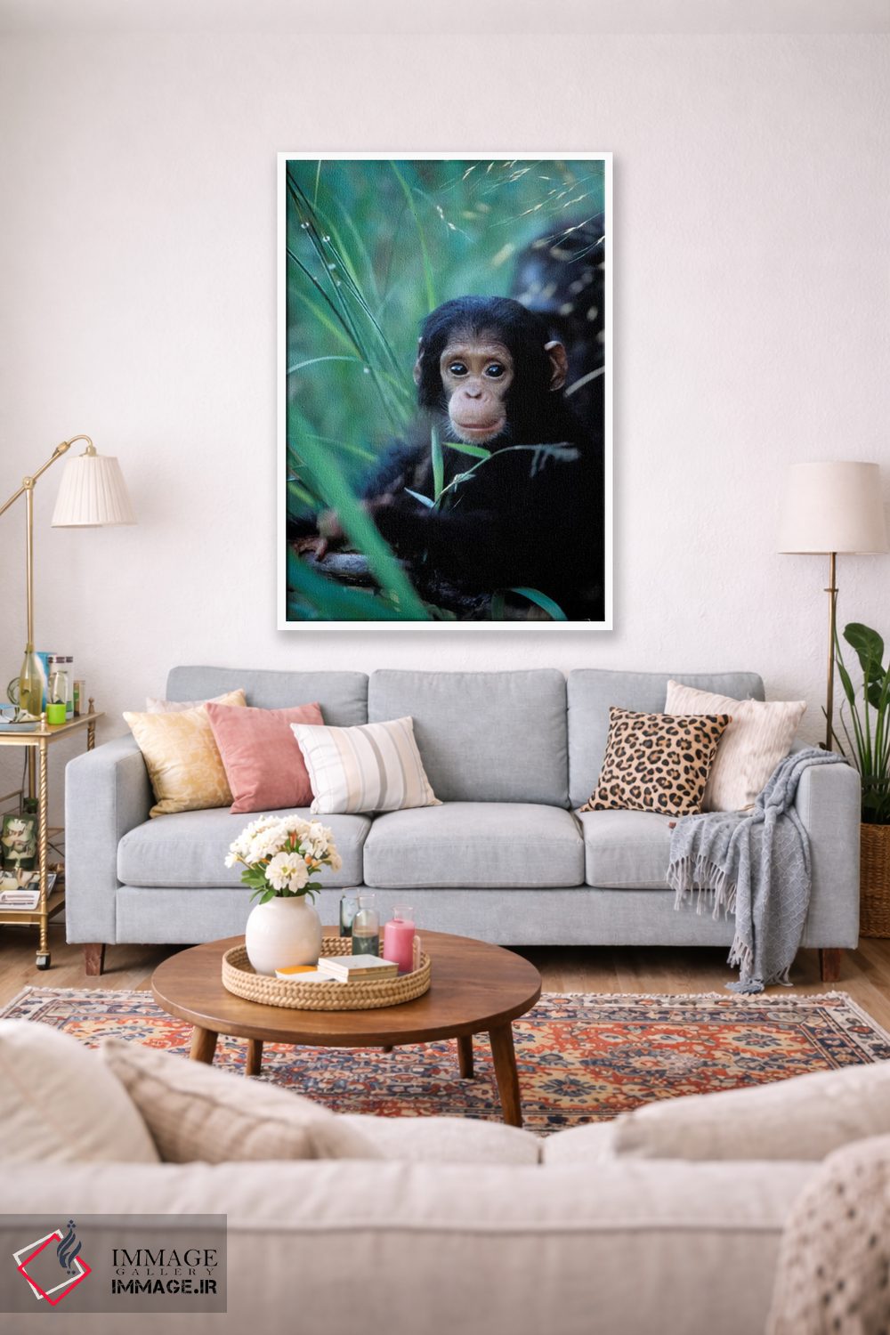 تابلو دکوراتیو Africa, Tanzania, Gombe Np,,شامپانزه های بازیگوش، آفریقا… اثر کریستین موشر - D1W