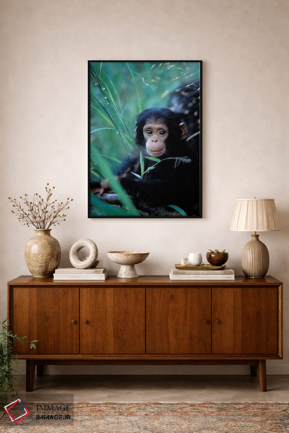 تابلو دکوراتیو Africa, Tanzania, Gombe Np,,شامپانزه های بازیگوش، آفریقا… اثر کریستین موشر - D2B